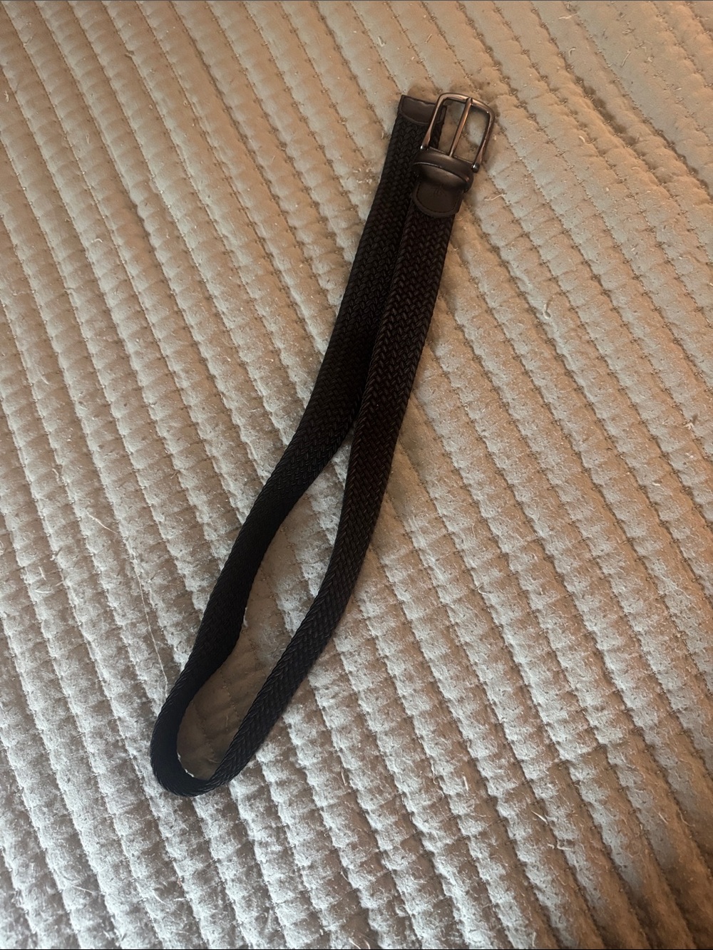 Original Penguin Black Woven Stretch Belt with Metal Buckle